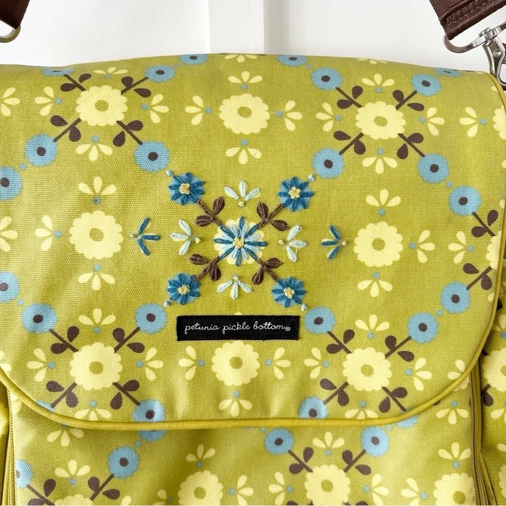 PETUNIA PICKLE BOTTOM green boxy backpack diaper bag - Picture 2 of 7